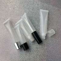 Makeup Your Own Lip Gloss 10ml Custom DIY Empty Soft Tube Private Label Lipgloss Squeeze Tubes with Brush