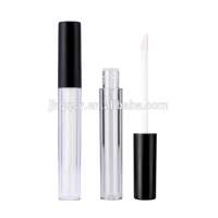 LG02 3ml Mini Empty Matte Black Silver Gold Lip Gloss Containers custom Lipgloss Tube