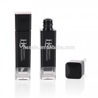 New arrival matte black square lip gloss tube cosmetic packaging with brush